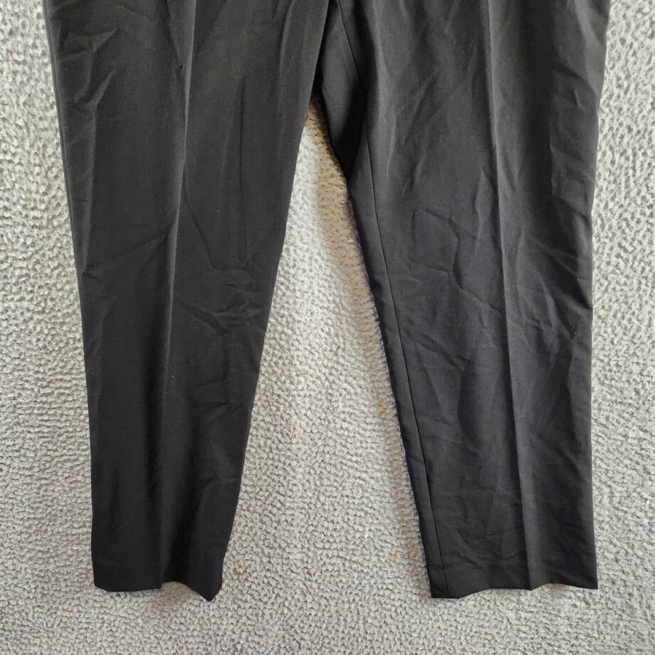 Calvin Klein Highline Ankle Length Pants Women's 16 Black Solid Zip/Hook & Bar
