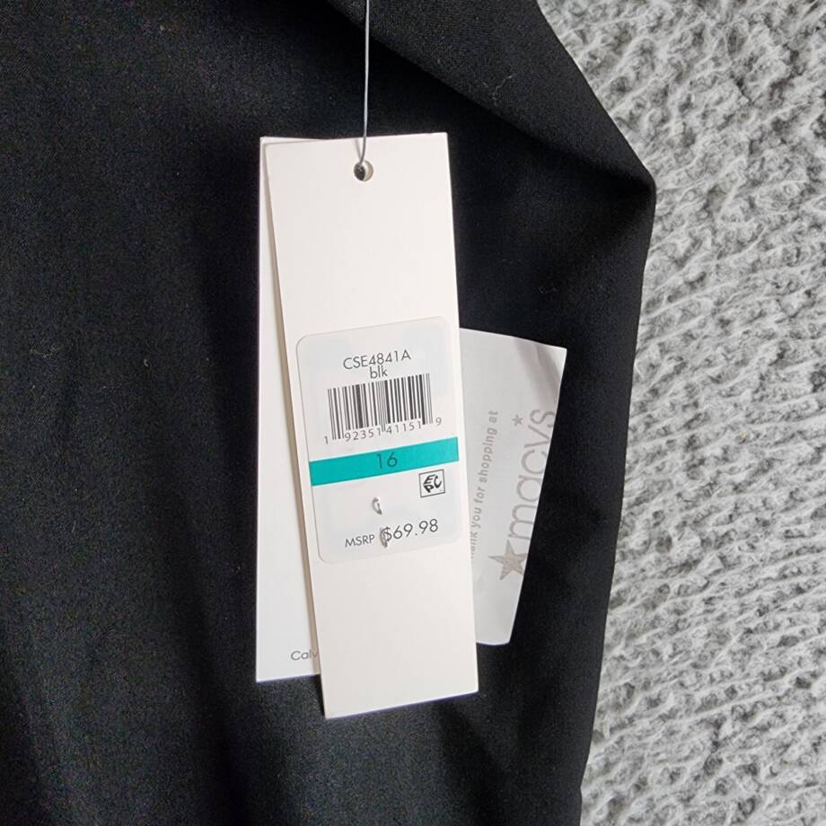 Calvin Klein Highline Ankle Length Pants Women's 16 Black Solid Zip/Hook & Bar