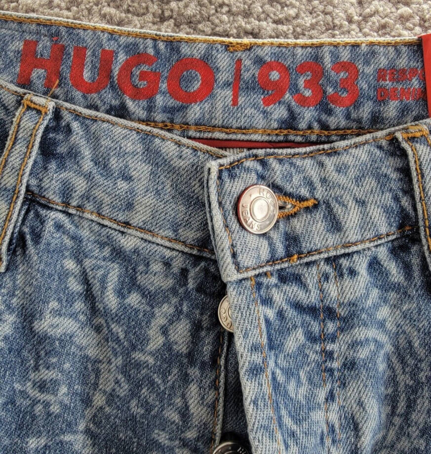 HUGO BOSS Modern-fit Jeans Women's 31/32 Blue Belt Loops Button Zipper Closure~