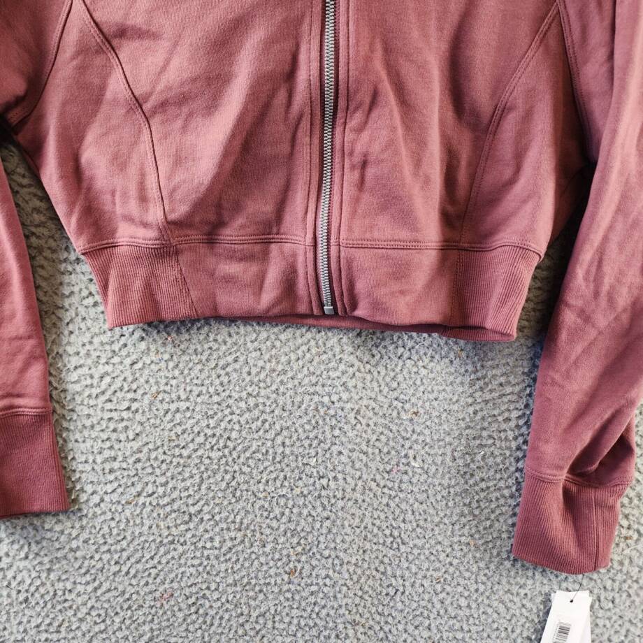 Calvin Klein Zippered Cropped Hoodie Women's S Sedona Long Sleeve Zipper Closure