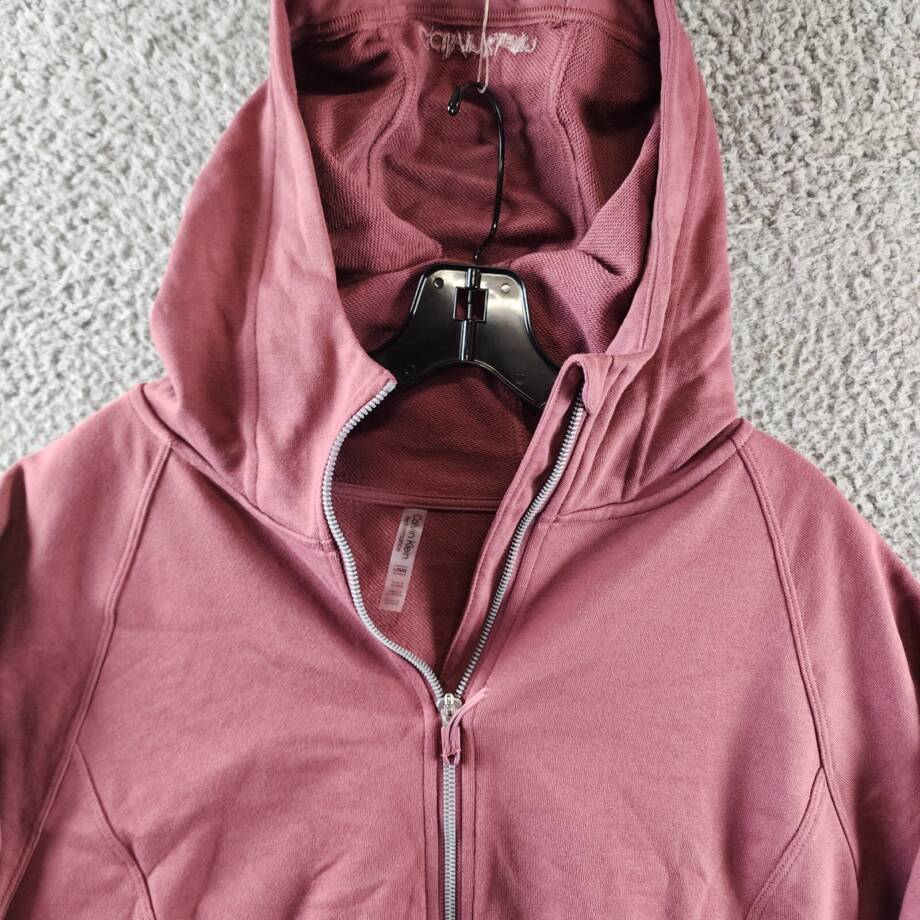 Calvin Klein Zippered Cropped Hoodie Women's L Sedona Ribbed Cuffs And Hem L/S