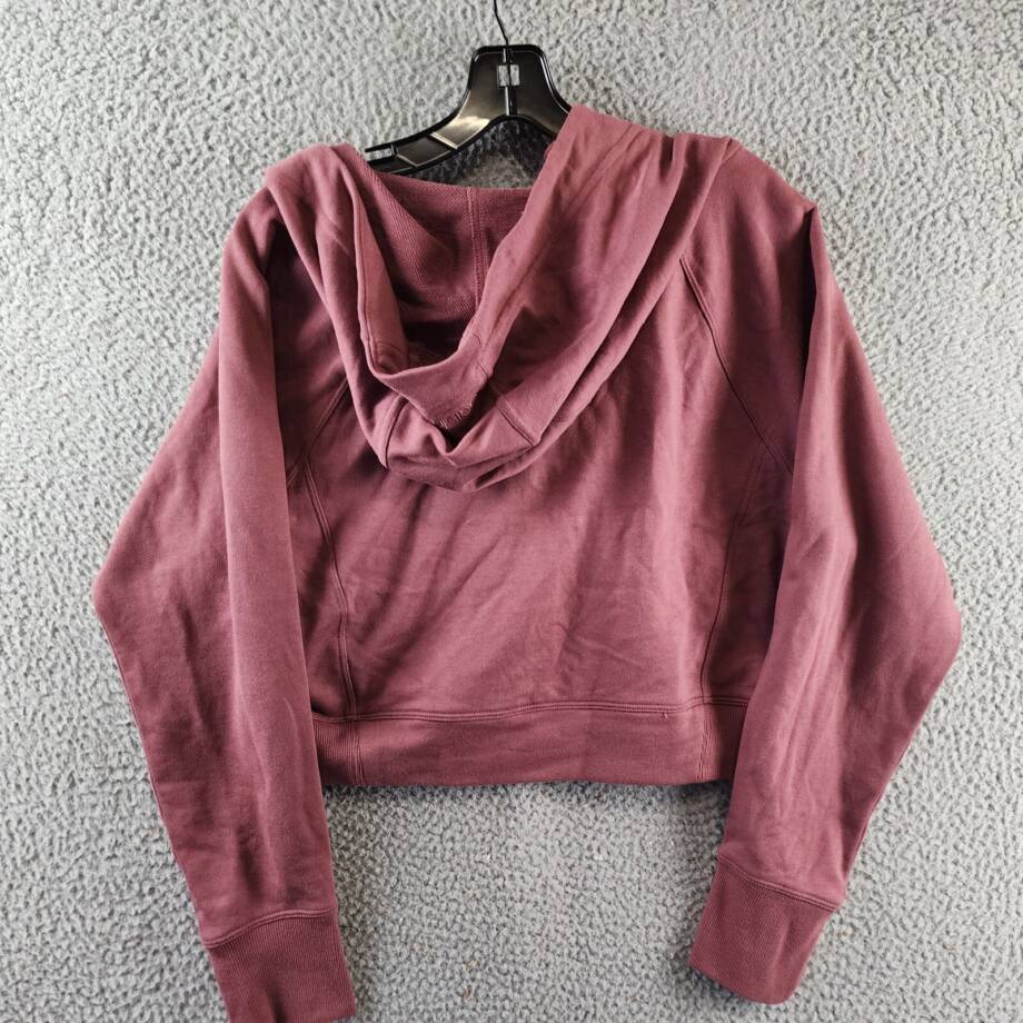Calvin Klein Zippered Cropped Hoodie Women's L Sedona Ribbed Cuffs And Hem L/S