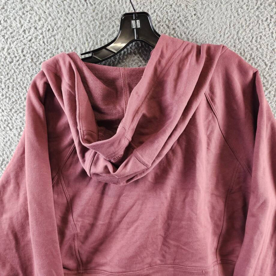 Calvin Klein Zippered Cropped Hoodie Women's L Sedona Ribbed Cuffs And Hem L/S