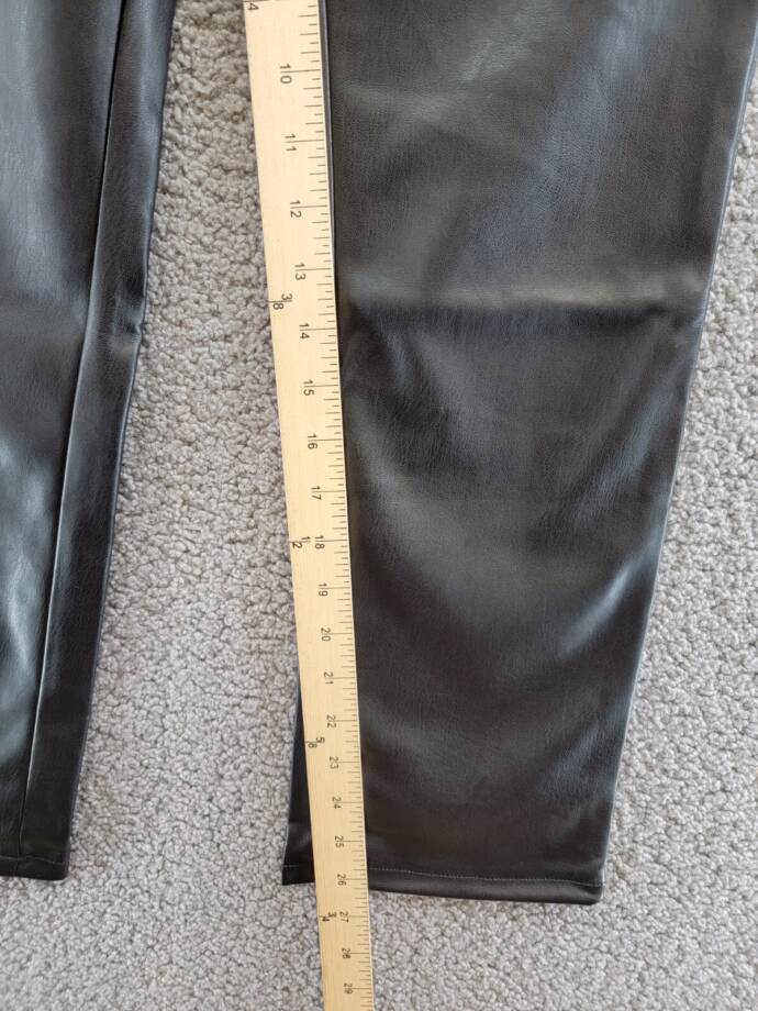 Mother High Rise Rider Faux Leather Jeans Women's 26 Black Zip/Button Closure