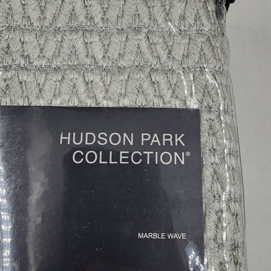 Hudson Park Collection Marble Wave Euro Pillow Sham 26 x 26in Silver Zip Closure