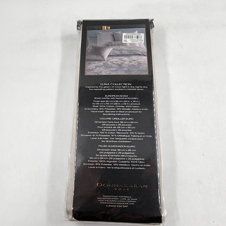 Donna Karan Collection Luna Euro Pillow Sham 26in x 26in Platinum +