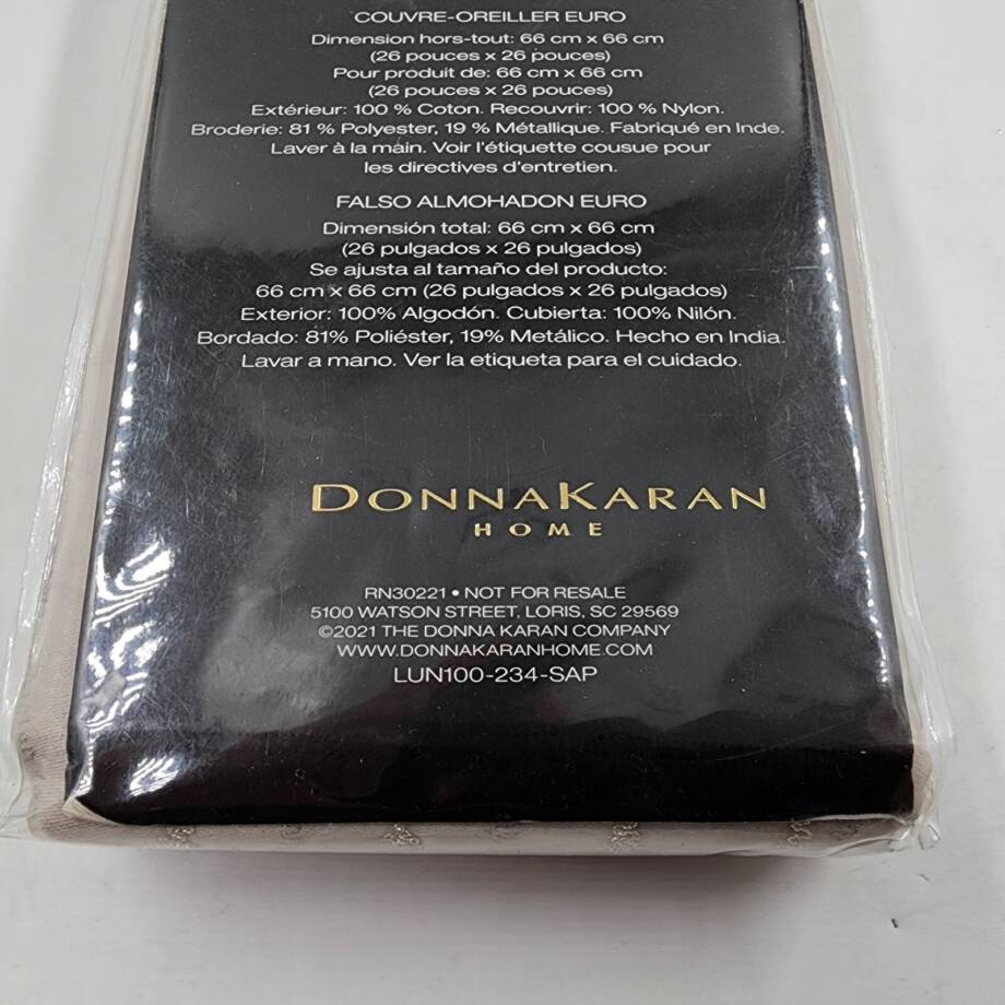 Donna Karan Collection Luna Euro Pillow Sham 26in x 26in Platinum +
