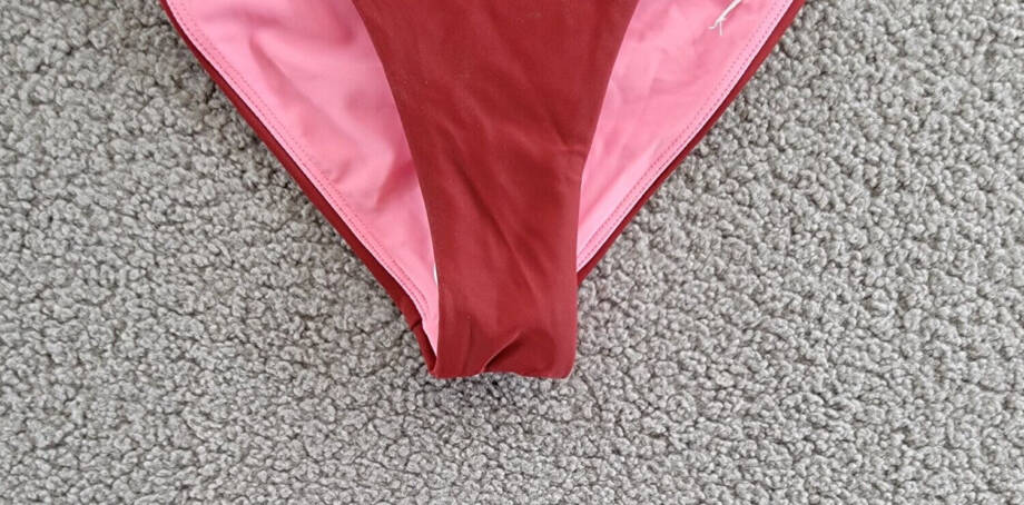 Veronica Beard Azoia Tie Front Bikini Bottoms Women's M Deep Brick Elastic Waist