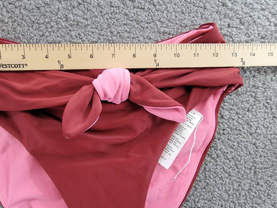 Veronica Beard Azoia Tie Front Bikini Bottoms Women's M Deep Brick Elastic Waist
