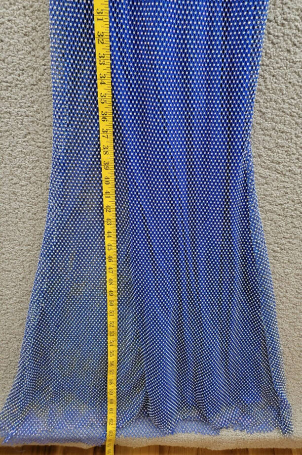 B. Darlin Embellished Rhinestone Halter Gown Juniors 5/6 Blue Sleeveless Button