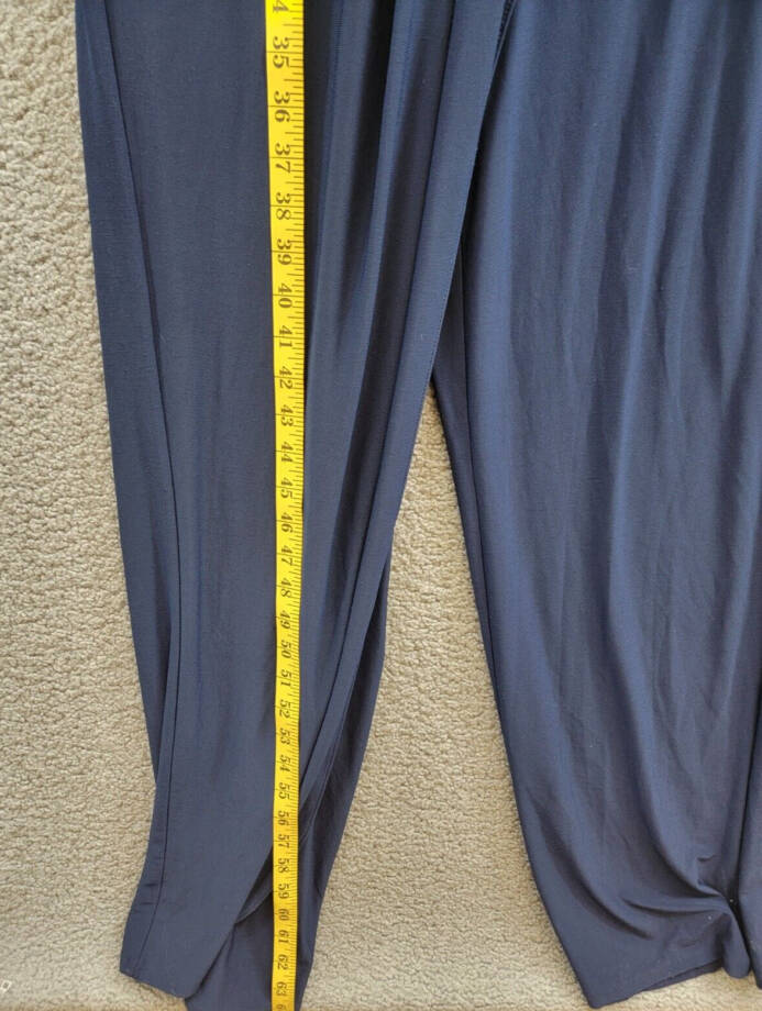 Adrianna Papell Pintucked Wide-Leg Jumpsuit Women's 14 Midnight Back Zip Closure