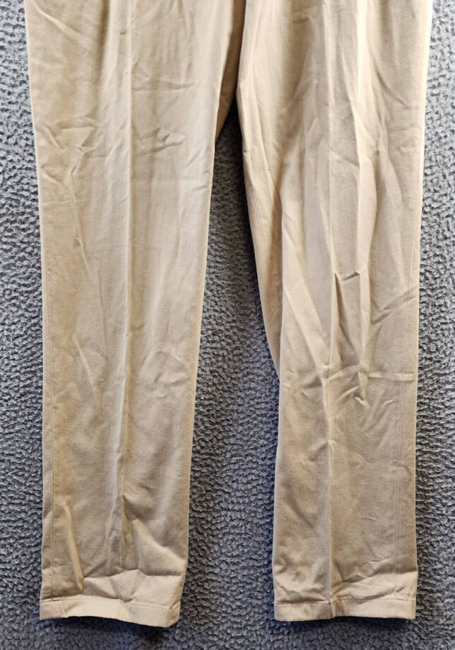 Polo Ralph Lauren Stretch Chino Suit Pants Men's 36/33 Tan Pocket Belt Loop Zip