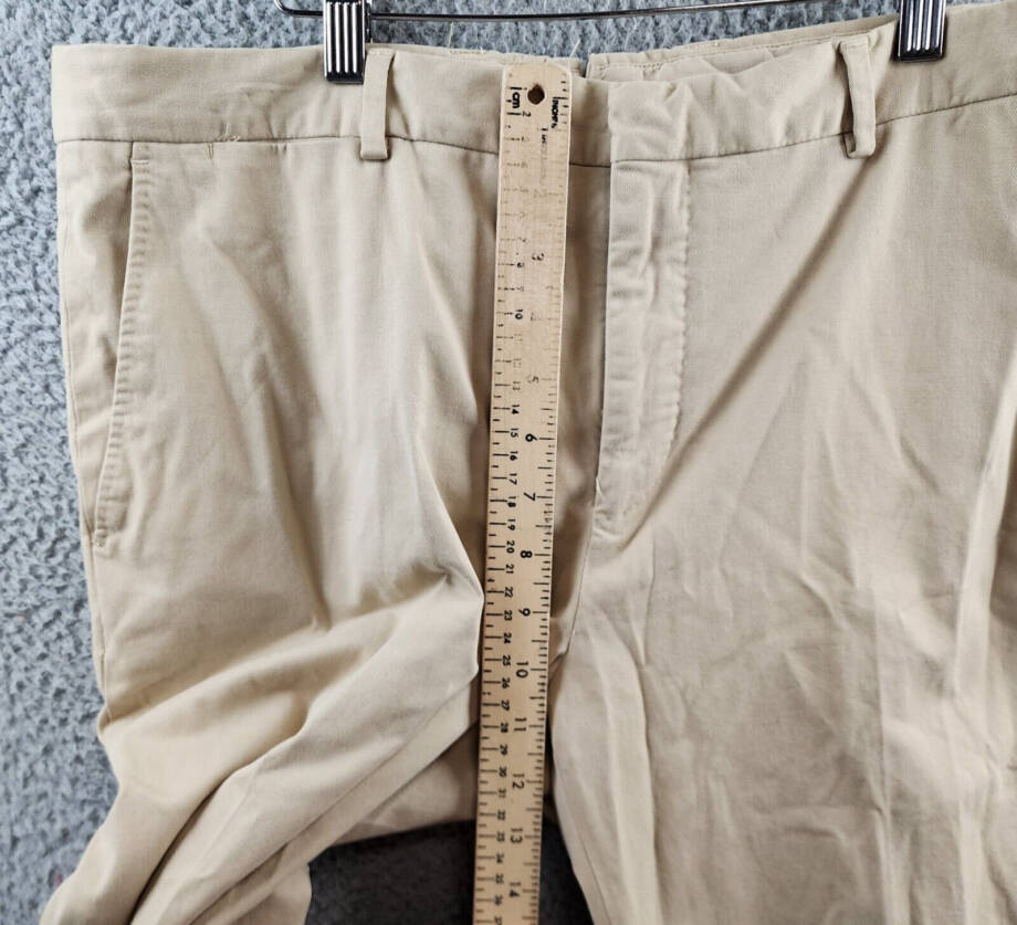 Polo Ralph Lauren Stretch Chino Suit Pants Men's 36/33 Tan Pocket Belt Loop Zip