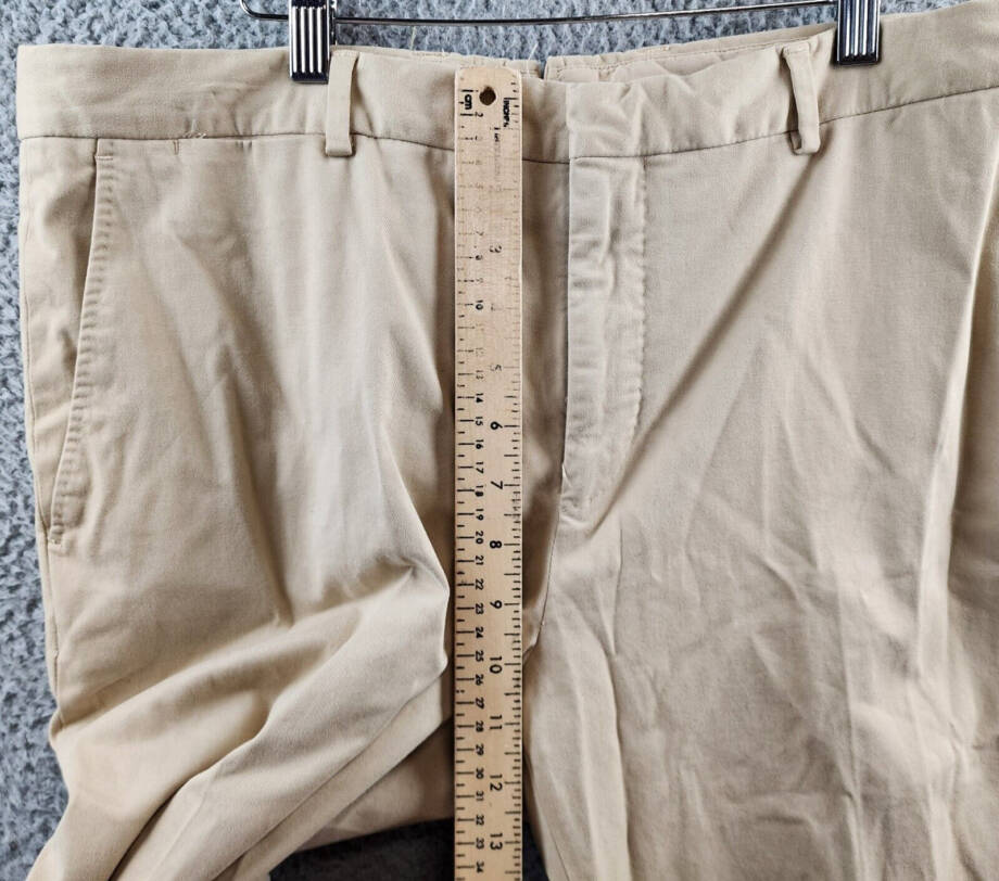 Polo Ralph Lauren Stretch Chino Suit Pants Men's 36/33 Tan Pocket Belt Loop Zip
