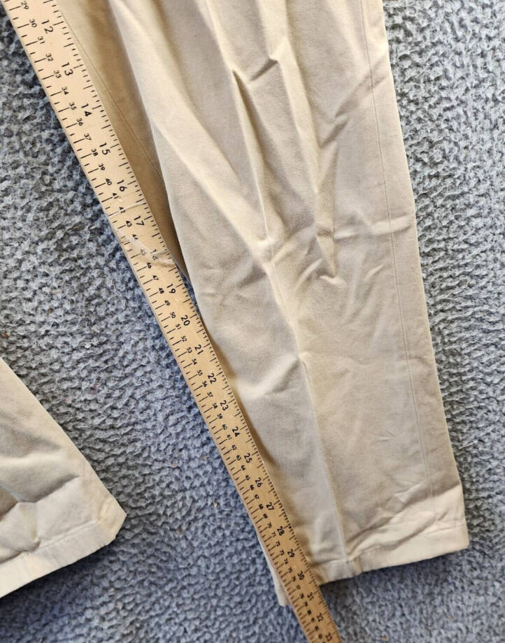 Polo Ralph Lauren Stretch Chino Suit Pants Men's 36/33 Tan Pocket Belt Loop Zip
