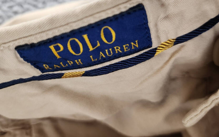 Polo Ralph Lauren Stretch Chino Suit Pants Men's 36/33 Tan Pocket Belt Loop Zip