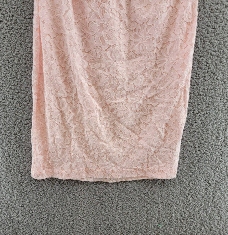Lauren Ralph Lauren Lace Puff-Sleeve Cocktail Dress Women's 8 Pink Opal +