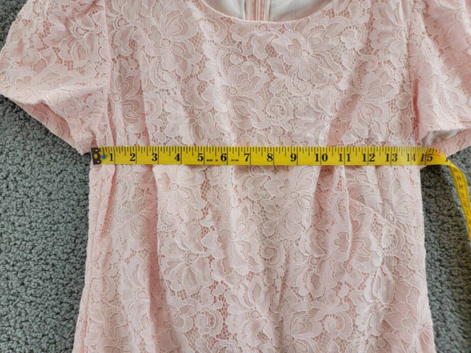 Lauren Ralph Lauren Lace Puff-Sleeve Cocktail Dress Women's 8 Pink Opal +