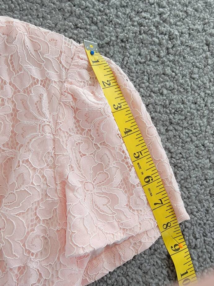 Lauren Ralph Lauren Lace Puff-Sleeve Cocktail Dress Women's 8 Pink Opal +