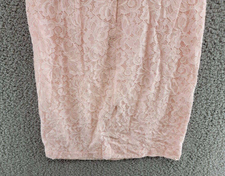 Lauren Ralph Lauren Lace Puff-Sleeve Cocktail Dress Women's 8 Pink Opal +