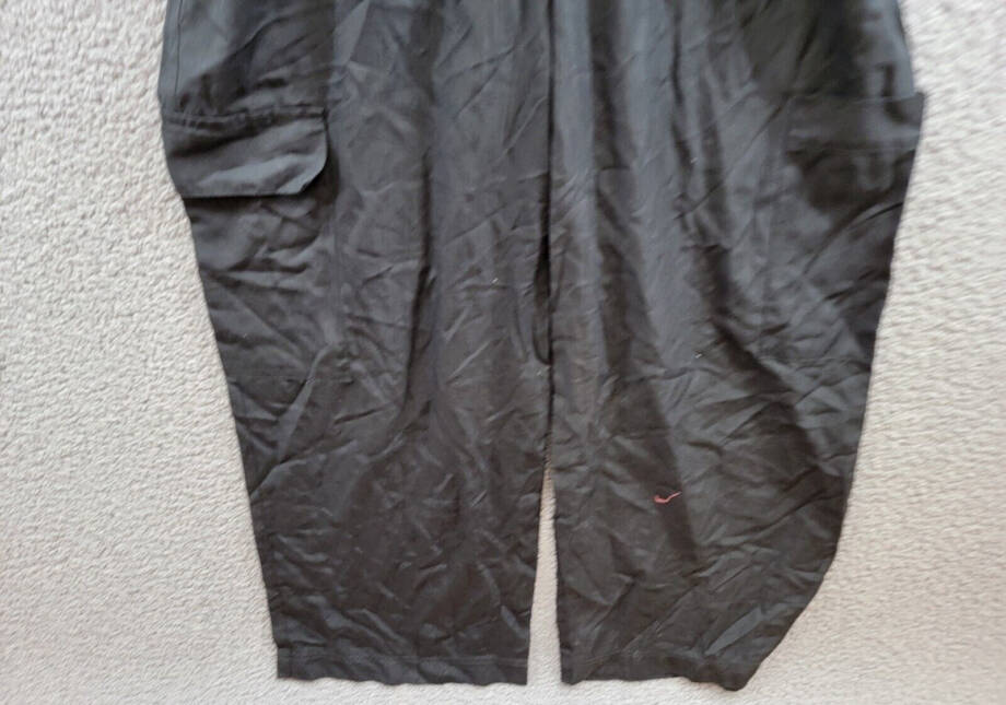 French Connection Elkie Button-Down Cargo Jumpsuit Women's M Black Tie Waist