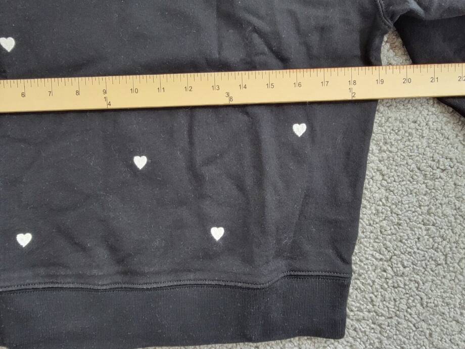 Rails Ramona Heart Embroidered Sweatshirt Women's XS Black Crew Neck Long Sleeve