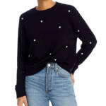 Rails Ramona Heart Embroidered Sweatshirt Women's S Black Crew Neck Long Sleeve