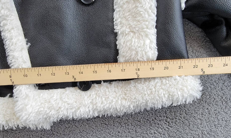 Stand Studio Kristy Faux Shearling Jacket Women's 36 Black And Off White L/S~