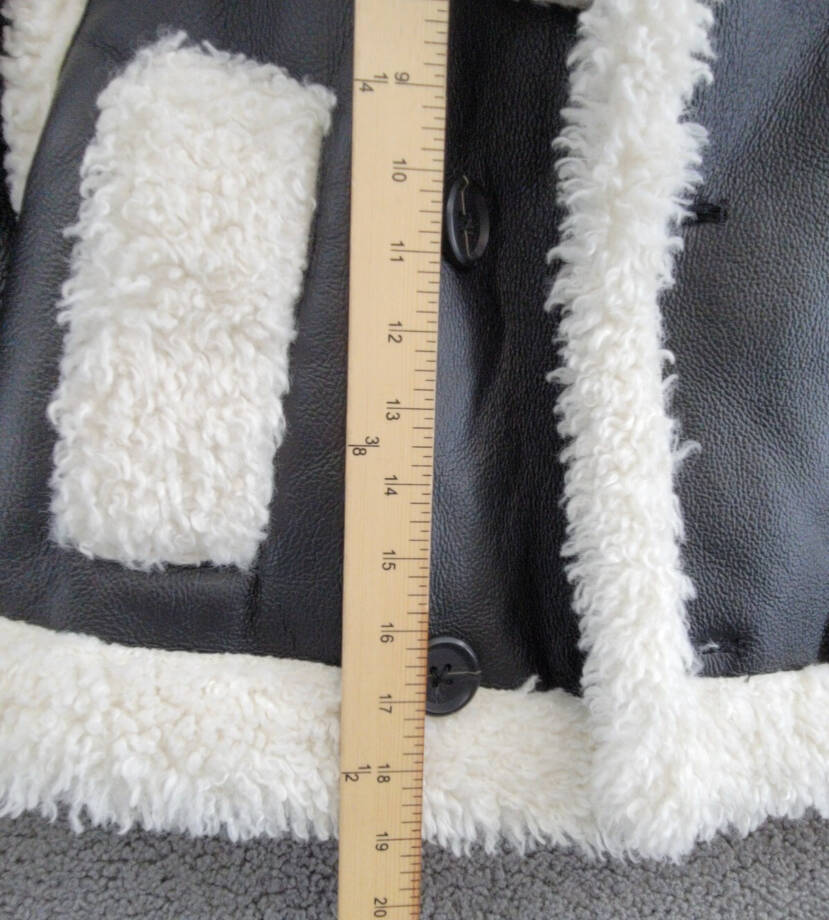 Stand Studio Kristy Faux Shearling Jacket Women's 36 Black And Off White L/S~
