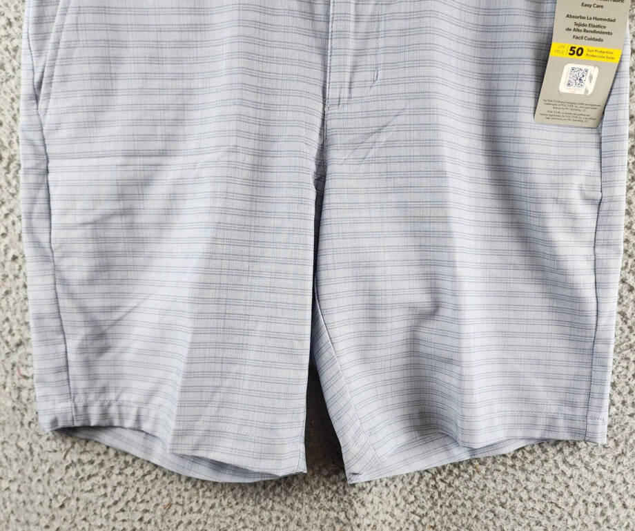 PGA TOUR Striped 8" Golf Shorts Men's 30 Tradewinds Pocket Button Zip Closure