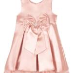 Rare Editions Satin Sleeveless Pleated Bow Mesh Hem Dress Baby Girls 12M Mauve~