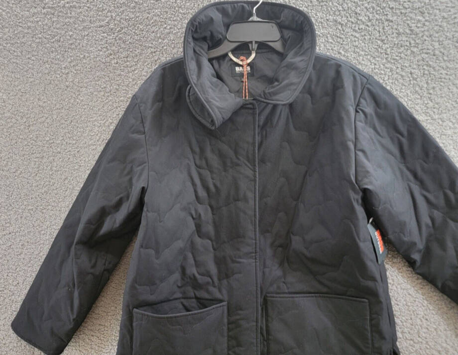 BASS OUTDOOR Quilted Long-Sleeve Jacket Women's S Black Solid Snap Front Closure