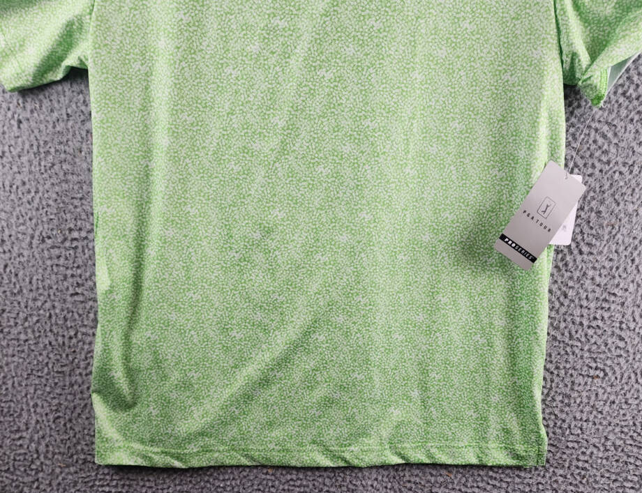PGA Tour Printed Textured Performance Polo Shirt Men's M Green Flash Pullover