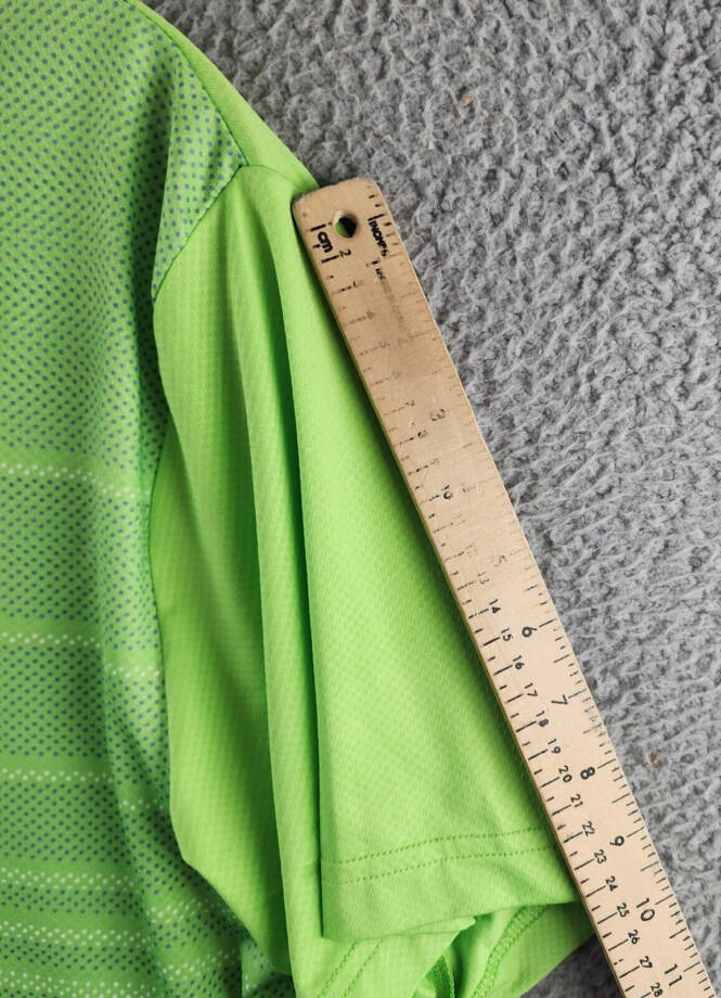 PGA TOUR Short Sleeve Performance Polo Shirt Men's L Green Flash Front Button