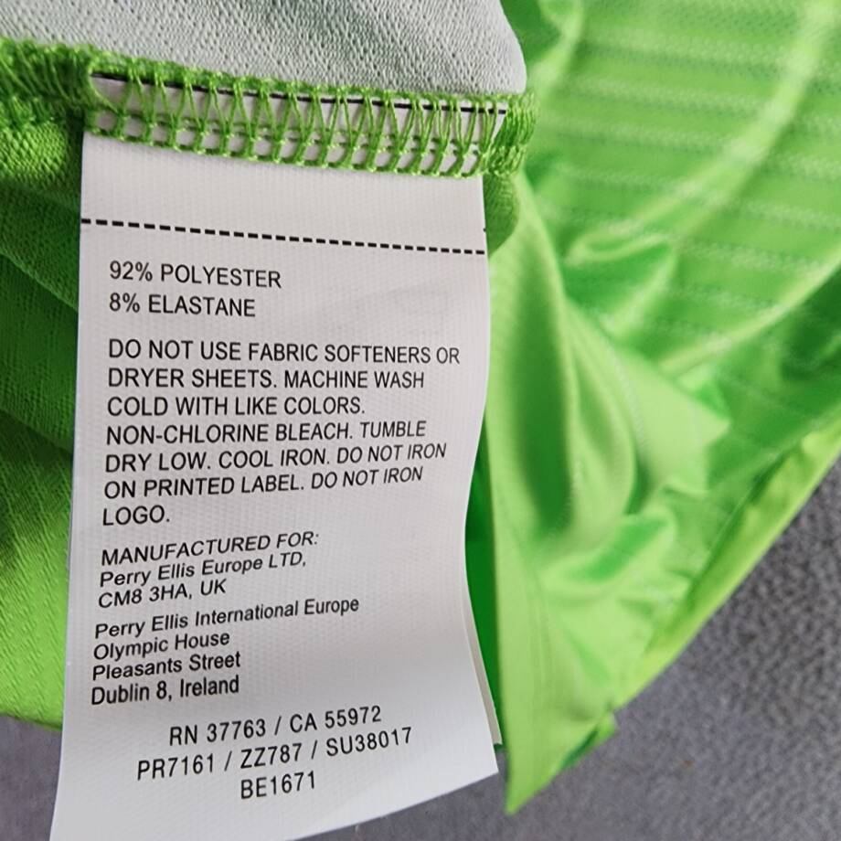 PGA TOUR Short Sleeve Performance Polo Shirt Men's L Green Flash Front Button