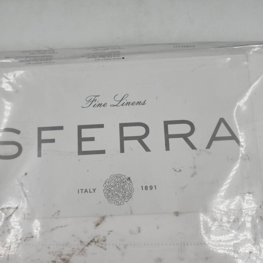 Sferra Parello Twin Sheet Set 74in x 110in White
