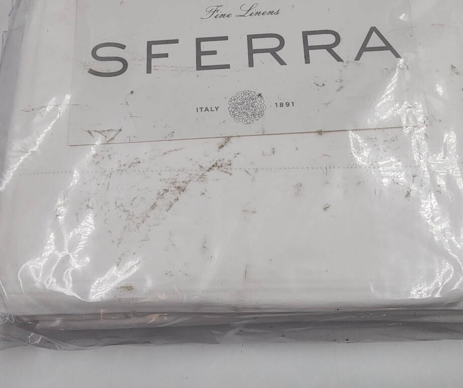 Sferra Parello Twin Sheet Set 74in x 110in White