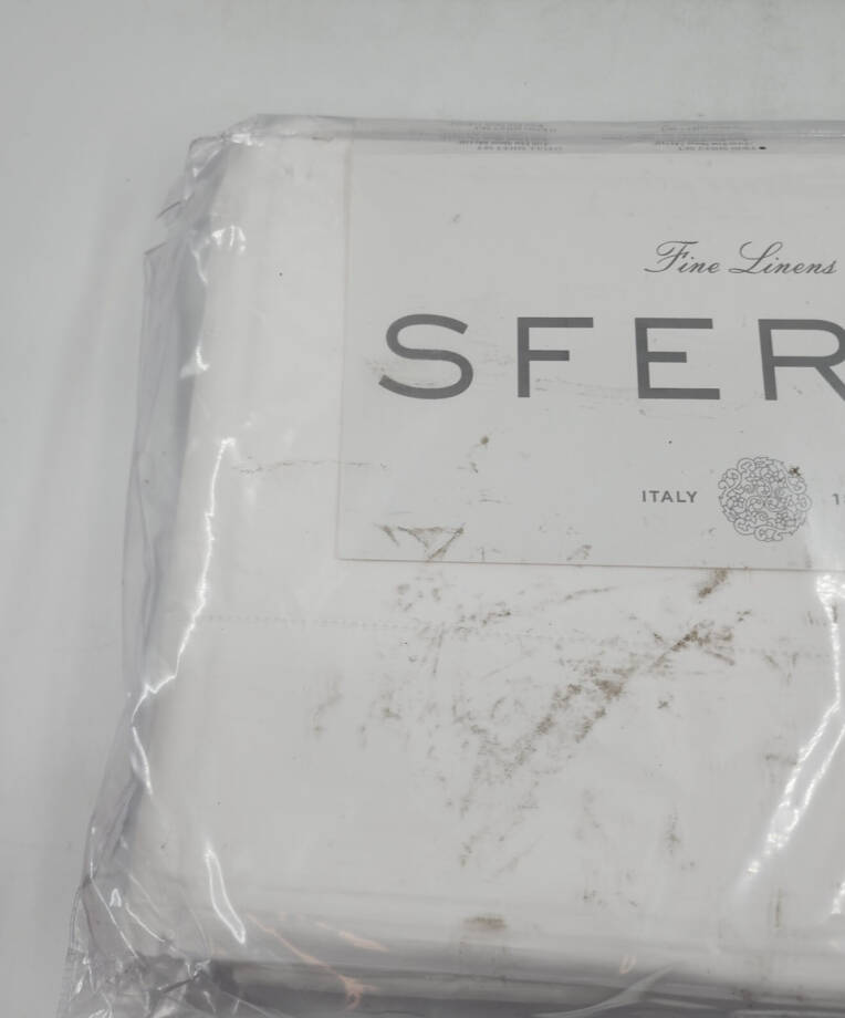 Sferra Parello Twin Sheet Set 74in x 110in White