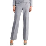 Le Suit Herringbone Dress Pants Women's 10 Granite Heather Side Zip Closure