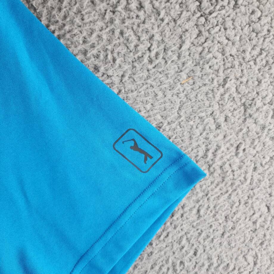 PGA TOUR Athletic Fit Terrain Short Sleeve Polo Shirt Men's Small Hawaiian Surf