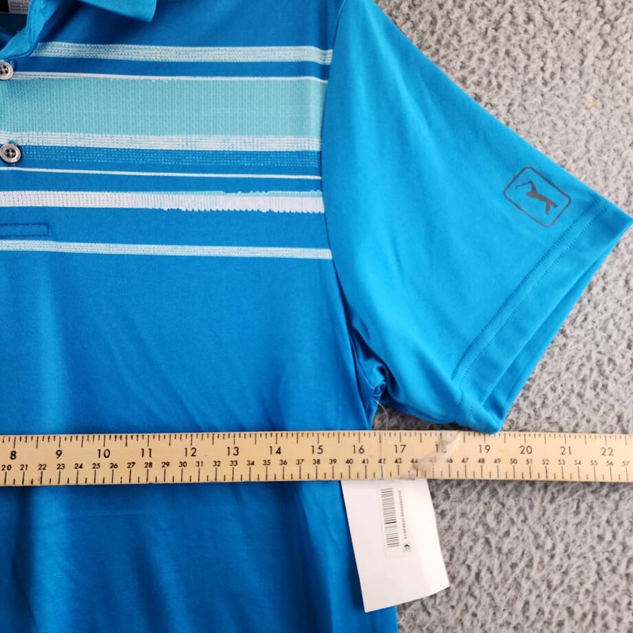 PGA TOUR Athletic Fit Terrain Short Sleeve Polo Shirt Men's Small Hawaiian Surf