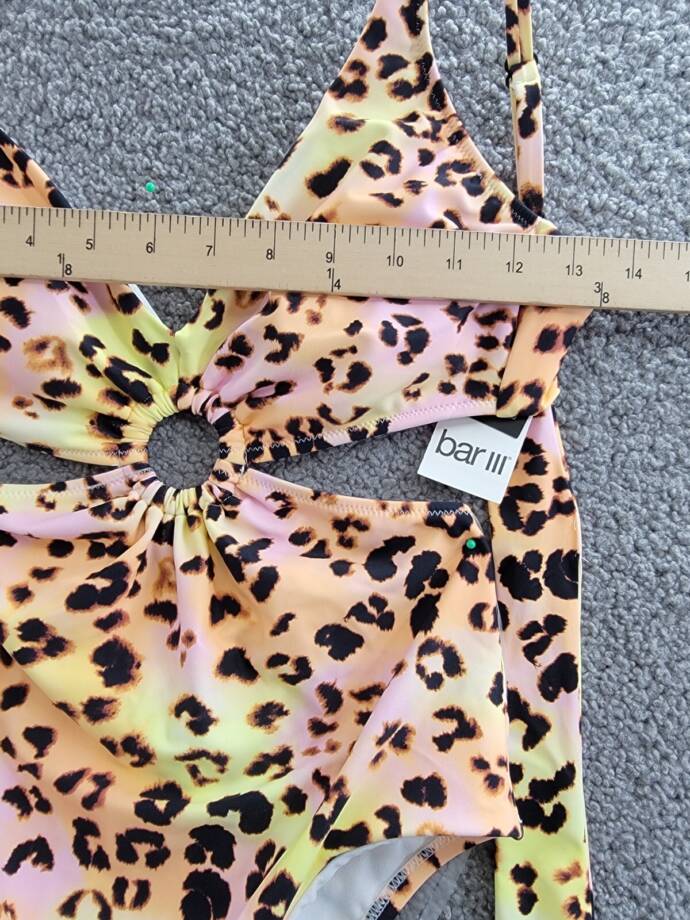Bar III Animal-Print O-Ring Monokini Swimsuit Women's XS Multicolor Back Tie
