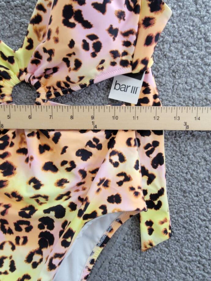 Bar III Animal-Print O-Ring Monokini Swimsuit Women's XS Multicolor Back Tie
