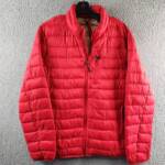 Club Room Quilted Packable Puffer Jacket Men's Small Red Full-Zip Front Closure
