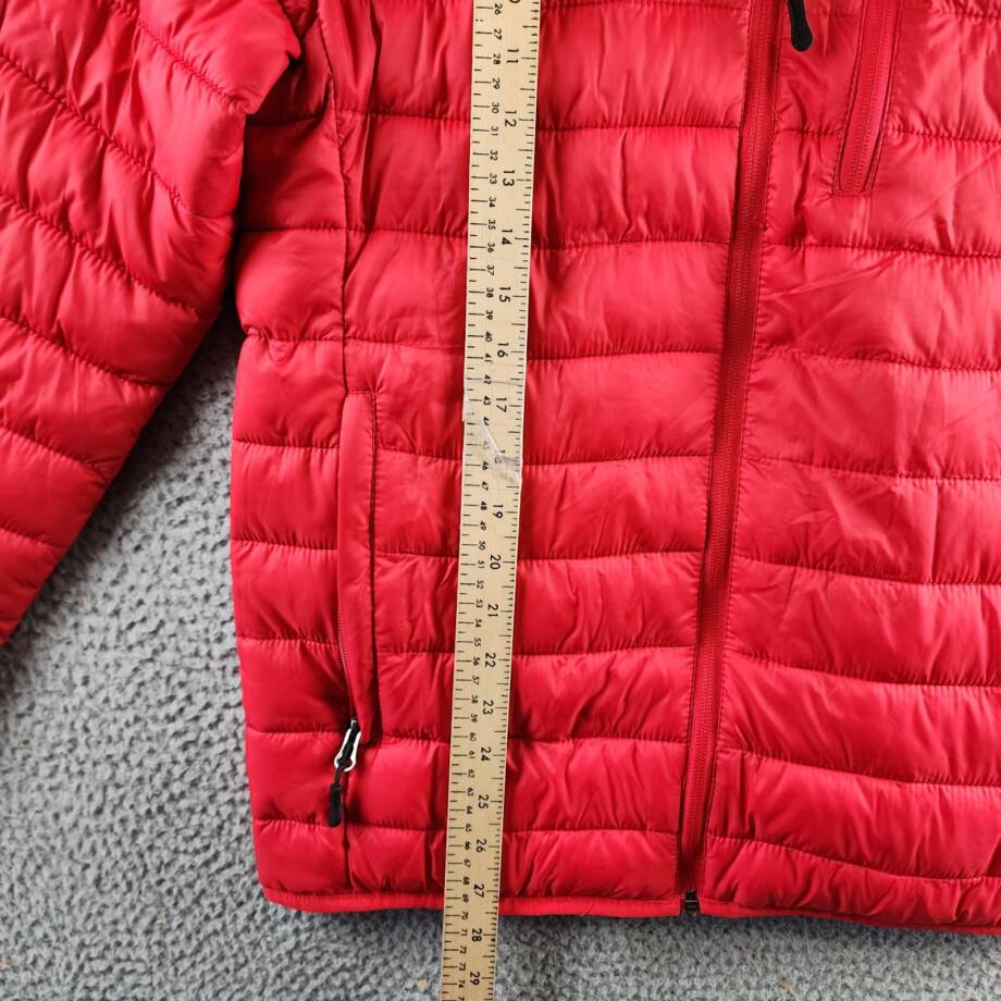 Club Room Quilted Packable Puffer Jacket Men's Small Red Full-Zip Front Closure