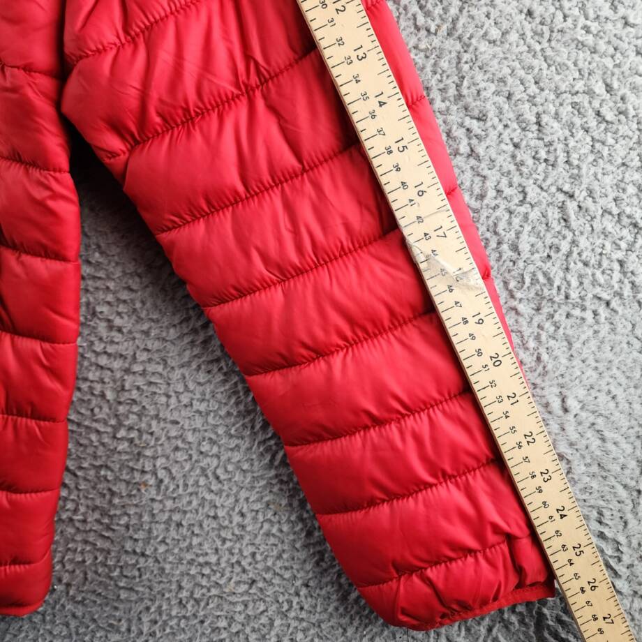 Club Room Quilted Packable Puffer Jacket Men's Small Red Full-Zip Front Closure