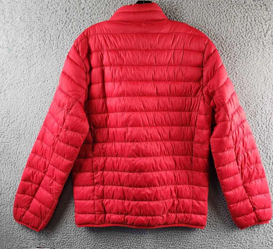 Club Room Quilted Packable Puffer Jacket Men's Small Red Full-Zip Front Closure