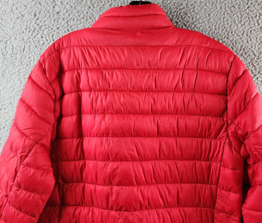 Club Room Quilted Packable Puffer Jacket Men's Small Red Full-Zip Front Closure