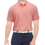 PGA TOUR Sea Life Short Sleeve Performance Golf Polo Shirt Men's M Pink Icing~