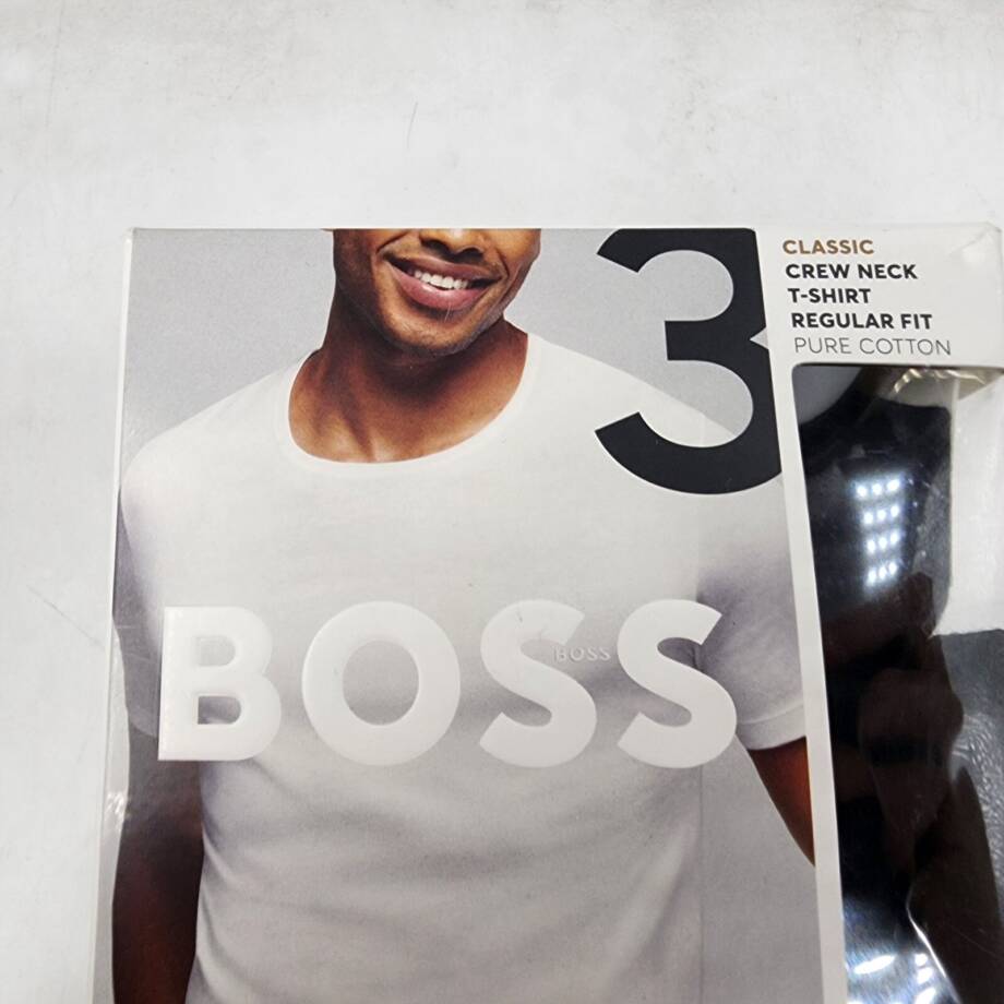 BOSS 3-Pack Classic Crew Neck Undershirt Men's S White/Navy/Black Short Sleeve